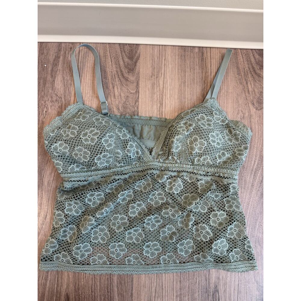 Aerie American Eagle Sage Green Lounge Lace Cami Tank Top Women’s XL